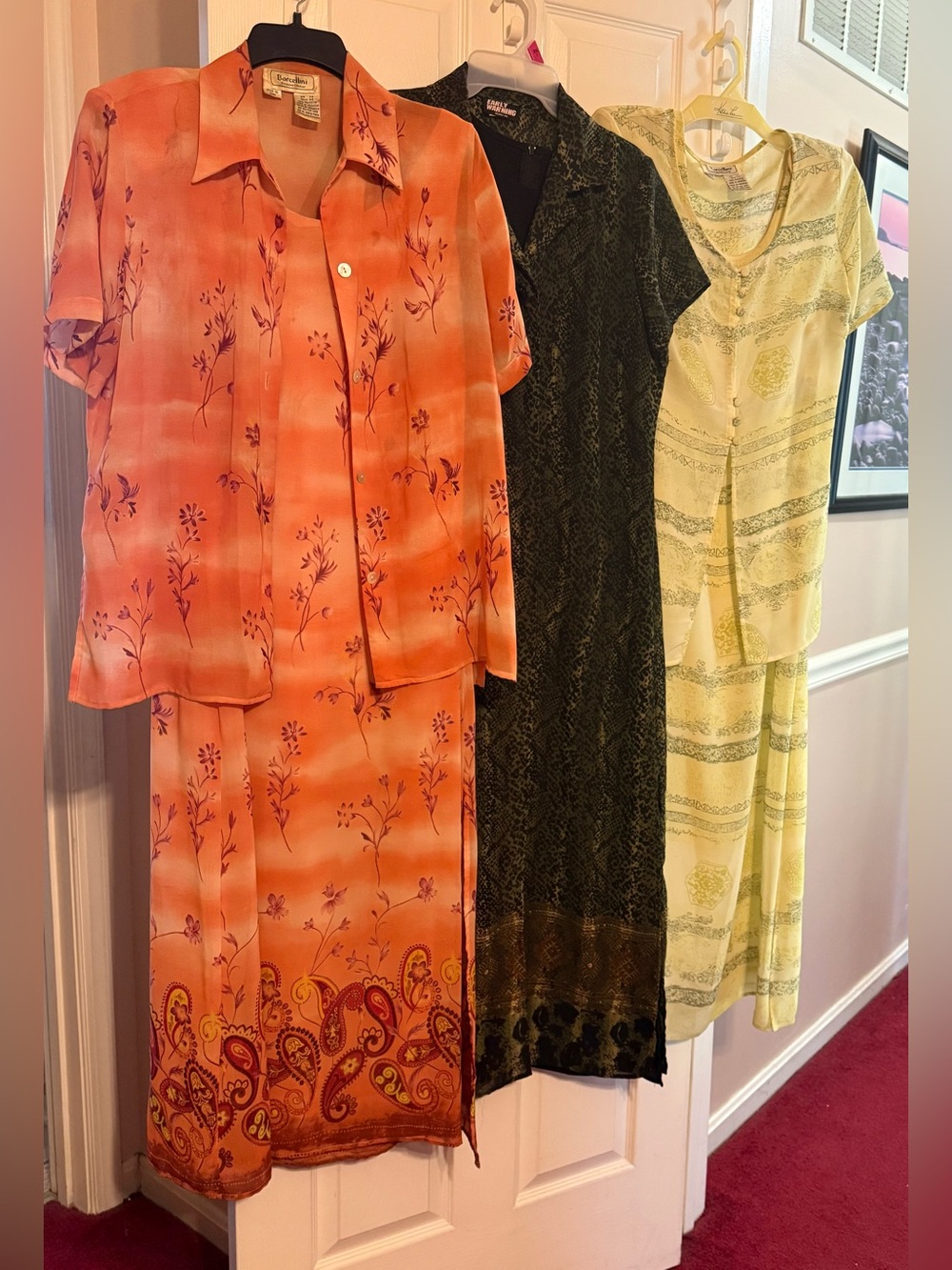 Borcellini and Early Warning ladies 2 piece maxi dress sets; size: 7/8, Medium